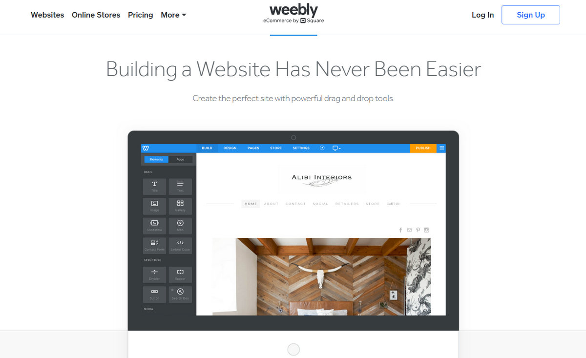 Weebly drag and drop editor